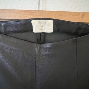 BILLY REID Stretch Leather Leggings with side zip in black NWOT